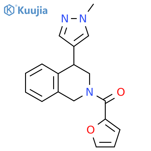 2-(furan-2-carbonyl)-4-(1-methyl-1H-pyrazol-4-yl)-1,2,3,4-tetrahydroisoquinoline structure