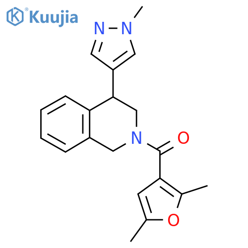 2-(2,5-dimethylfuran-3-carbonyl)-4-(1-methyl-1H-pyrazol-4-yl)-1,2,3,4-tetrahydroisoquinoline structure