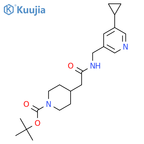 tert-butyl 4-({(5-cyclopropylpyridin-3-yl)methylcarbamoyl}methyl)piperidine-1-carboxylate structure