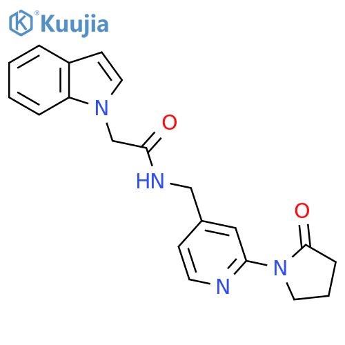 2-(1H-indol-1-yl)-N-{2-(2-oxopyrrolidin-1-yl)pyridin-4-ylmethyl}acetamide structure
