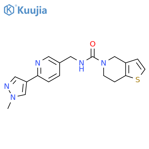 N-{6-(1-methyl-1H-pyrazol-4-yl)pyridin-3-ylmethyl}-4H,5H,6H,7H-thieno3,2-cpyridine-5-carboxamide structure