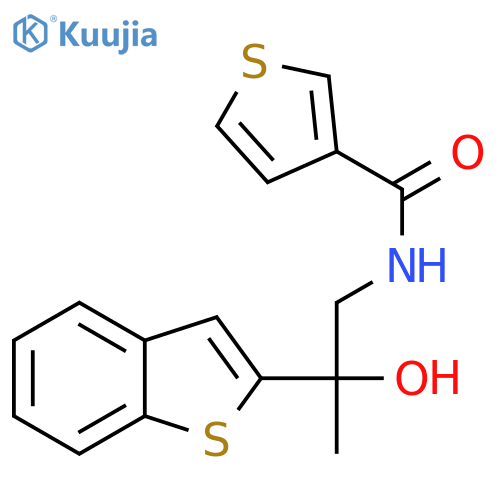 N-[2-(1-benzothiophen-2-yl)-2-hydroxypropyl]thiophene-3-carboxamide structure