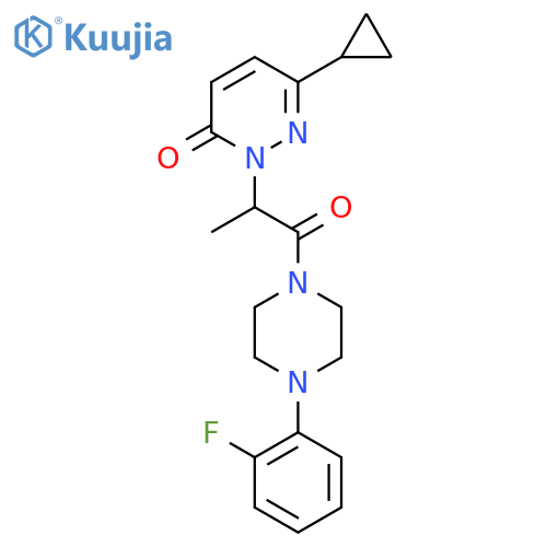 6-cyclopropyl-2-{1-[4-(2-fluorophenyl)piperazin-1-yl]-1-oxopropan-2-yl}-2,3-dihydropyridazin-3-one structure