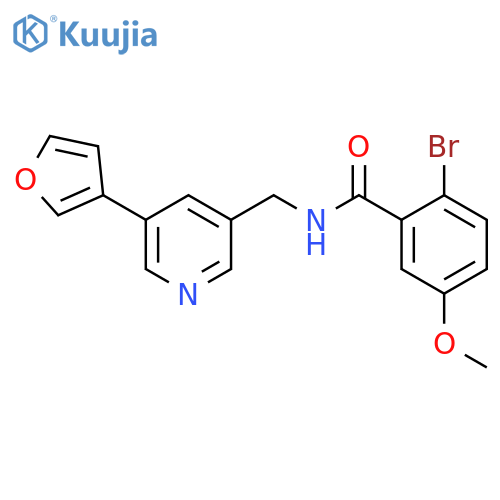 2-bromo-N-{5-(furan-3-yl)pyridin-3-ylmethyl}-5-methoxybenzamide structure