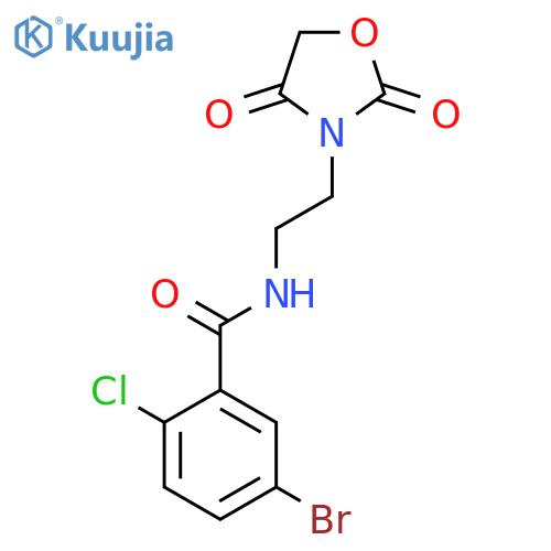5-bromo-2-chloro-N-2-(2,4-dioxo-1,3-oxazolidin-3-yl)ethylbenzamide structure