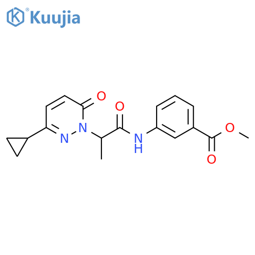 methyl 3-[2-(3-cyclopropyl-6-oxo-1,6-dihydropyridazin-1-yl)propanamido]benzoate structure