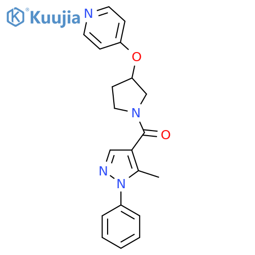 (5-methyl-1-phenyl-1H-pyrazol-4-yl)(3-(pyridin-4-yloxy)pyrrolidin-1-yl)methanone structure