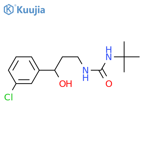 3-tert-butyl-1-[3-(3-chlorophenyl)-3-hydroxypropyl]urea structure