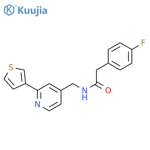 2-(4-fluorophenyl)-N-{[2-(thiophen-3-yl)pyridin-4-yl]methyl}acetamide structure