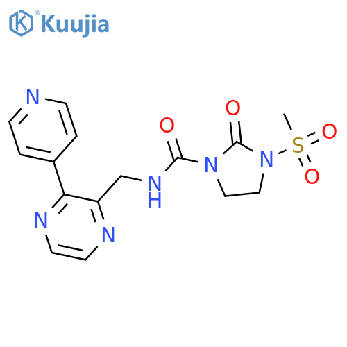 3-methanesulfonyl-2-oxo-N-{[3-(pyridin-4-yl)pyrazin-2-yl]methyl}imidazolidine-1-carboxamide structure