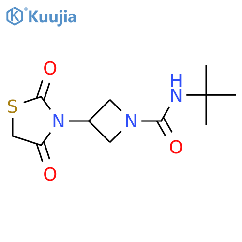 N-tert-butyl-3-(2,4-dioxo-1,3-thiazolidin-3-yl)azetidine-1-carboxamide structure