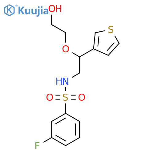 2-2-(3-fluorobenzenesulfonamido)-1-(thiophen-3-yl)ethoxyethan-1-ol structure
