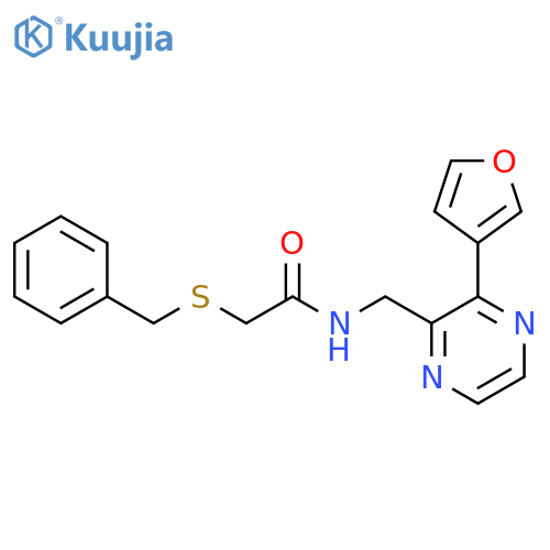 2-(benzylsulfanyl)-N-{3-(furan-3-yl)pyrazin-2-ylmethyl}acetamide structure