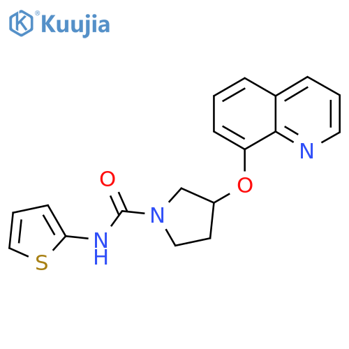 3-(quinolin-8-yloxy)-N-(thiophen-2-yl)pyrrolidine-1-carboxamide structure
