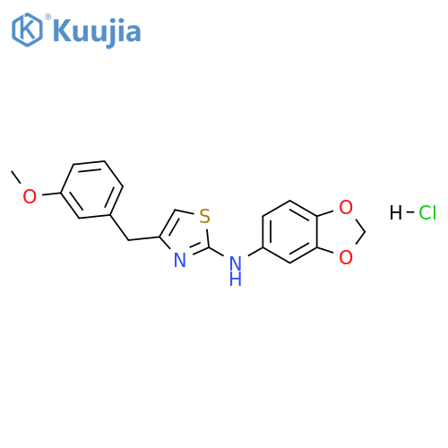 2-Thiazolamine, N-1,3-benzodioxol-5-yl-4-[(3-methoxyphenyl)methyl]-, hydrochloride (1:1) structure