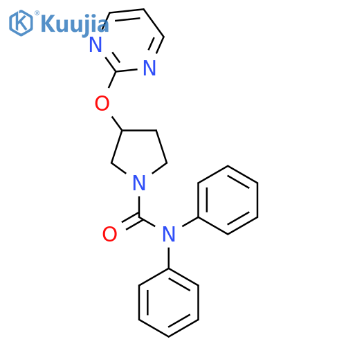 N,N-diphenyl-3-(pyrimidin-2-yloxy)pyrrolidine-1-carboxamide structure