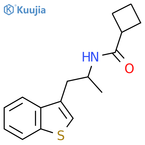 N-1-(1-benzothiophen-3-yl)propan-2-ylcyclobutanecarboxamide structure