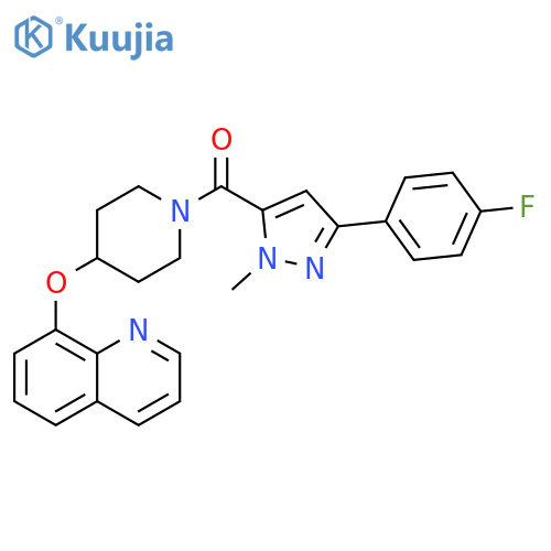 [3-(4-Fluorophenyl)-1-methyl-1H-pyrazol-5-yl][4-(8-quinolinyloxy)-1-piperidinyl]methanone structure