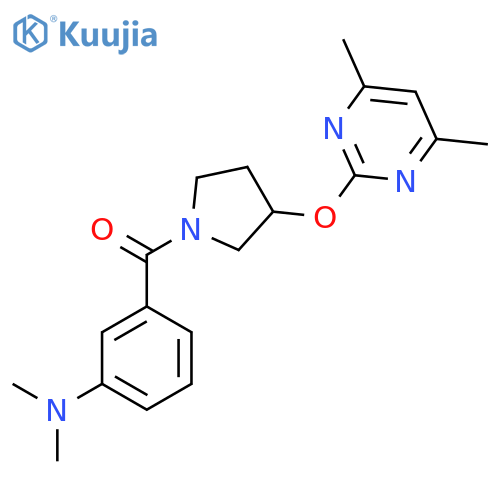 (3-(Dimethylamino)phenyl)(3-((4,6-dimethylpyrimidin-2-yl)oxy)pyrrolidin-1-yl)methanone structure
