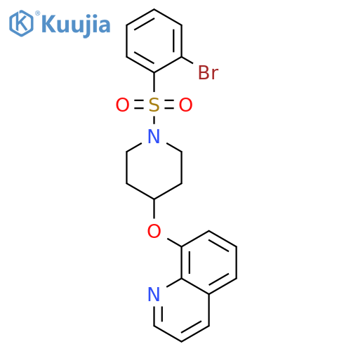 8-[1-(2-bromophenyl)sulfonylpiperidin-4-yl]oxyquinoline structure
