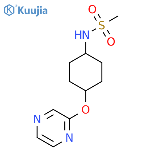 N-[(1r,4r)-4-(pyrazin-2-yloxy)cyclohexyl]methanesulfonamide structure