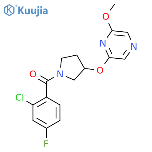 2-{[1-(2-chloro-4-fluorobenzoyl)pyrrolidin-3-yl]oxy}-6-methoxypyrazine structure