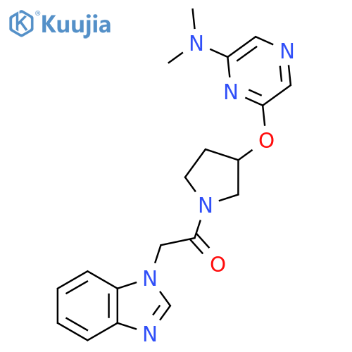 2-(1H-1,3-benzodiazol-1-yl)-1-(3-{[6-(dimethylamino)pyrazin-2-yl]oxy}pyrrolidin-1-yl)ethan-1-one structure