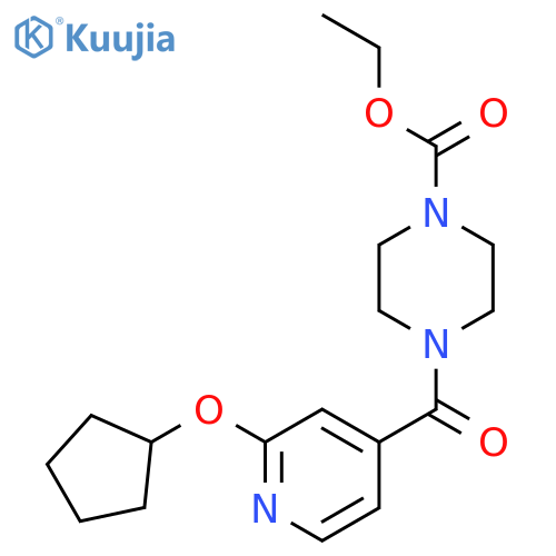 ethyl 4-(2-cyclopentyloxypyridine-4-carbonyl)piperazine-1-carboxylate structure