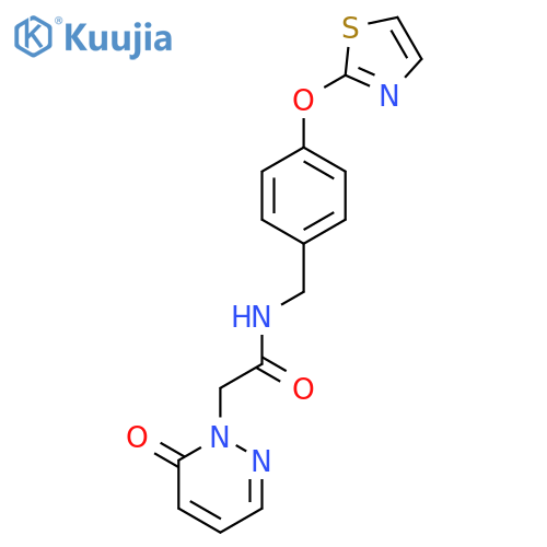 2-(6-oxopyridazin-1(6H)-yl)-N-(4-(thiazol-2-yloxy)benzyl)acetamide structure