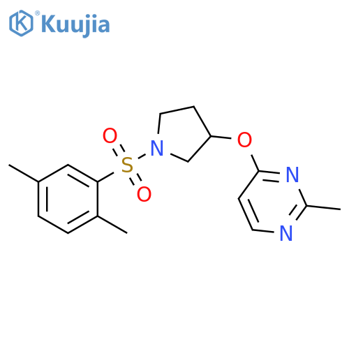 Pyrimidine, 4-[[1-[(2,5-dimethylphenyl)sulfonyl]-3-pyrrolidinyl]oxy]-2-methyl- structure