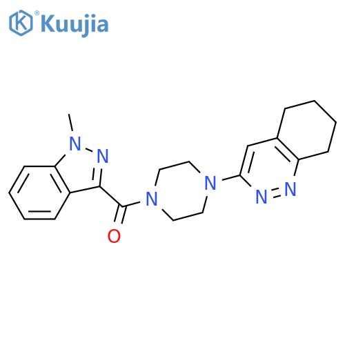 3-[4-(1-methyl-1H-indazole-3-carbonyl)piperazin-1-yl]-5,6,7,8-tetrahydrocinnoline structure