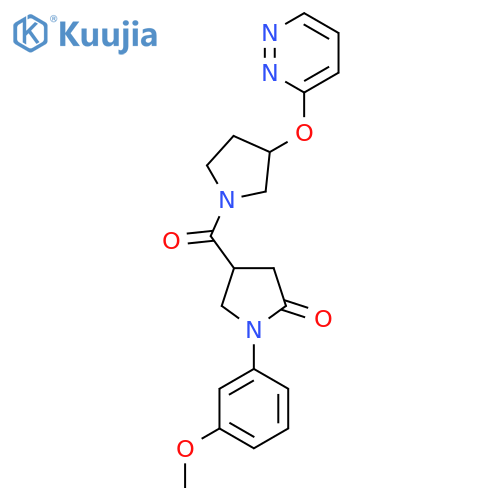 1-(3-methoxyphenyl)-4-[3-(pyridazin-3-yloxy)pyrrolidine-1-carbonyl]pyrrolidin-2-one structure