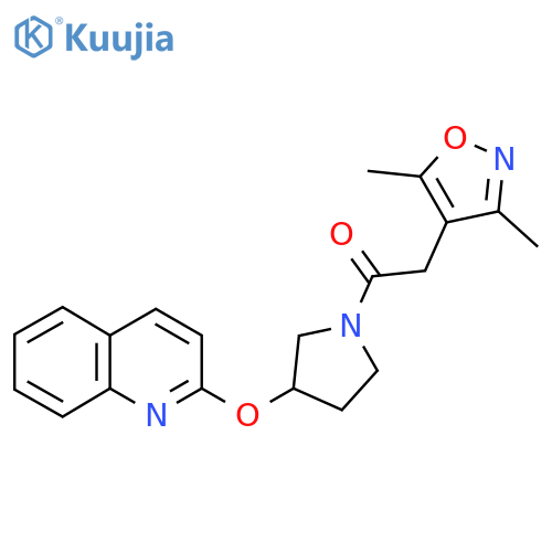 2-(3,5-Dimethylisoxazol-4-yl)-1-(3-(quinolin-2-yloxy)pyrrolidin-1-yl)ethanone structure