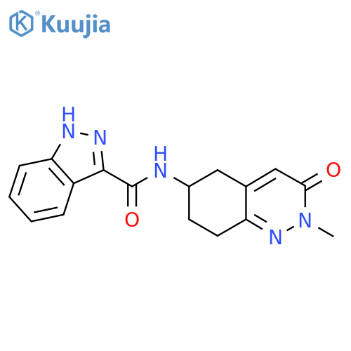 N-(2-methyl-3-oxo-2,3,5,6,7,8-hexahydrocinnolin-6-yl)-1H-indazole-3-carboxamide structure