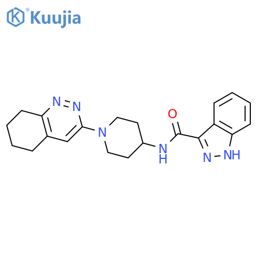 N-[1-(5,6,7,8-tetrahydrocinnolin-3-yl)piperidin-4-yl]-1H-indazole-3-carboxamide structure