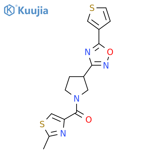 3-[1-(2-methyl-1,3-thiazole-4-carbonyl)pyrrolidin-3-yl]-5-(thiophen-3-yl)-1,2,4-oxadiazole structure