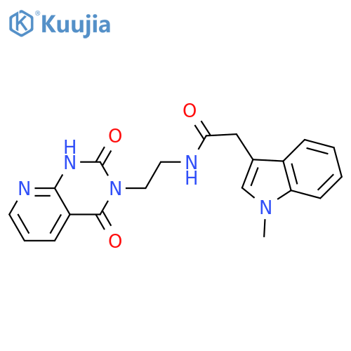 N-(2-{2,4-dioxo-1H,2H,3H,4H-pyrido[2,3-d]pyrimidin-3-yl}ethyl)-2-(1-methyl-1H-indol-3-yl)acetamide structure