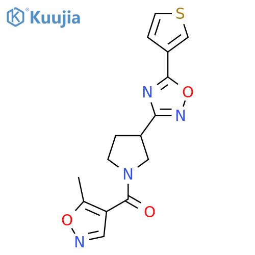 3-1-(5-methyl-1,2-oxazole-4-carbonyl)pyrrolidin-3-yl-5-(thiophen-3-yl)-1,2,4-oxadiazole structure
