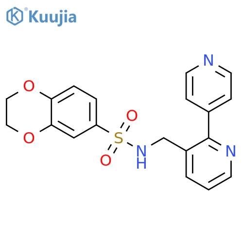 N-({[2,4'-bipyridine]-3-yl}methyl)-2,3-dihydro-1,4-benzodioxine-6-sulfonamide structure
