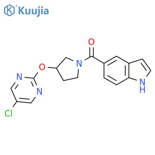 5-{3-(5-chloropyrimidin-2-yl)oxypyrrolidine-1-carbonyl}-1H-indole structure