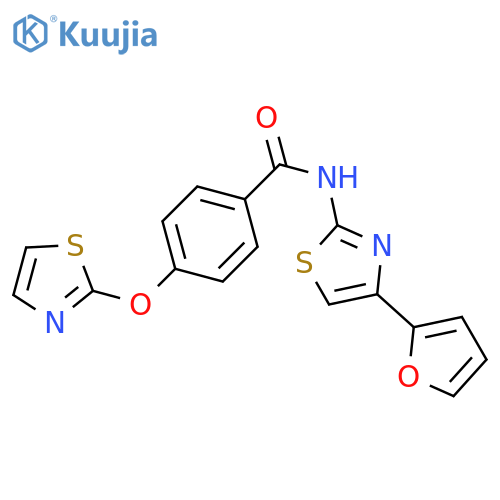 N-4-(furan-2-yl)-1,3-thiazol-2-yl-4-(1,3-thiazol-2-yloxy)benzamide structure