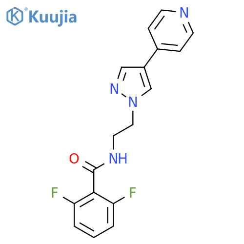 2,6-difluoro-N-{2-4-(pyridin-4-yl)-1H-pyrazol-1-ylethyl}benzamide structure