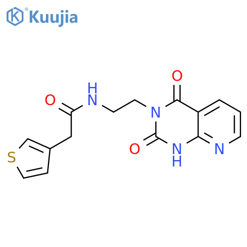 N-(2-{2,4-dioxo-1H,2H,3H,4H-pyrido[2,3-d]pyrimidin-3-yl}ethyl)-2-(thiophen-3-yl)acetamide structure