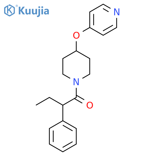 2-phenyl-1-[4-(pyridin-4-yloxy)piperidin-1-yl]butan-1-one structure