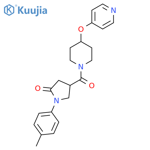 1-(4-methylphenyl)-4-[4-(pyridin-4-yloxy)piperidine-1-carbonyl]pyrrolidin-2-one structure