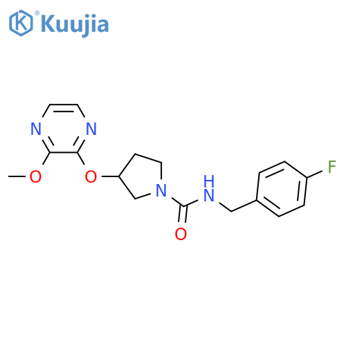 N-[(4-fluorophenyl)methyl]-3-[(3-methoxypyrazin-2-yl)oxy]pyrrolidine-1-carboxamide structure