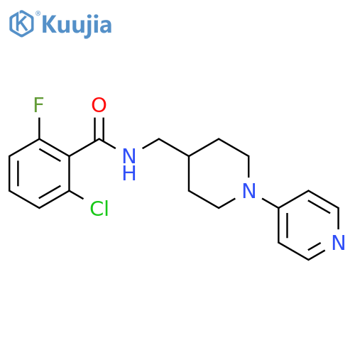 2-chloro-6-fluoro-N-{[1-(pyridin-4-yl)piperidin-4-yl]methyl}benzamide structure
