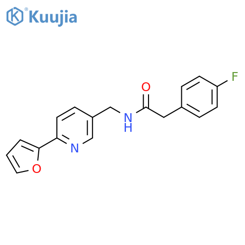 2-(4-fluorophenyl)-N-{[6-(furan-2-yl)pyridin-3-yl]methyl}acetamide structure