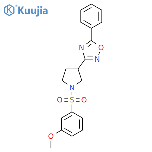 3-1-(3-methoxybenzenesulfonyl)pyrrolidin-3-yl-5-phenyl-1,2,4-oxadiazole structure