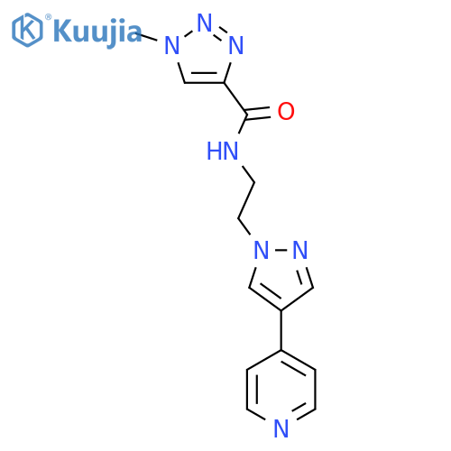 1-methyl-N-{2-4-(pyridin-4-yl)-1H-pyrazol-1-ylethyl}-1H-1,2,3-triazole-4-carboxamide structure